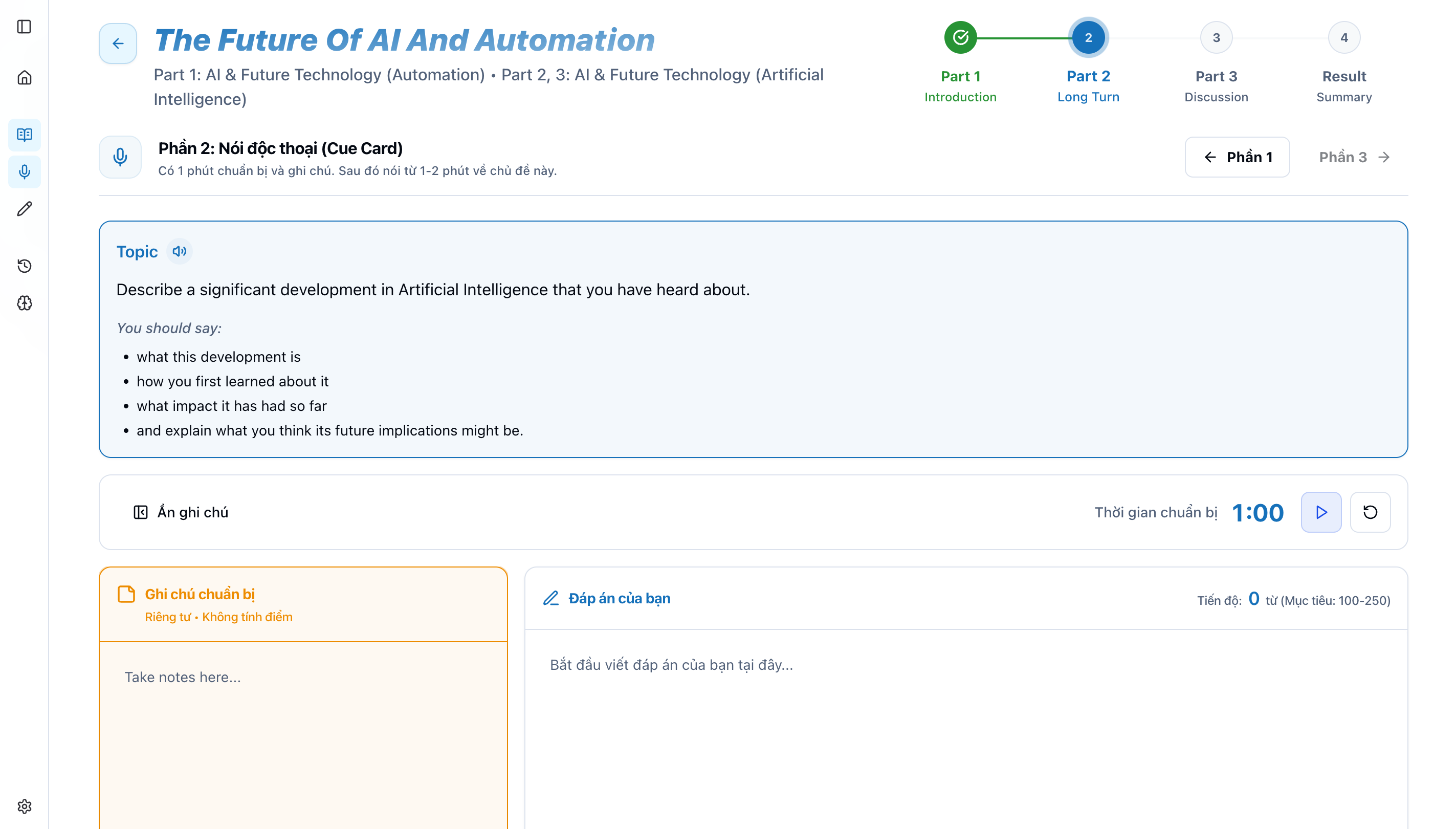 IELTS Speaking Part 2 Simulation - Long turn practice
